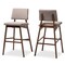 Baxton Studio Colton Gray Upholstered and Walnut-Finished Wood Bar Stool, PK2 152-9247 - alternate 1